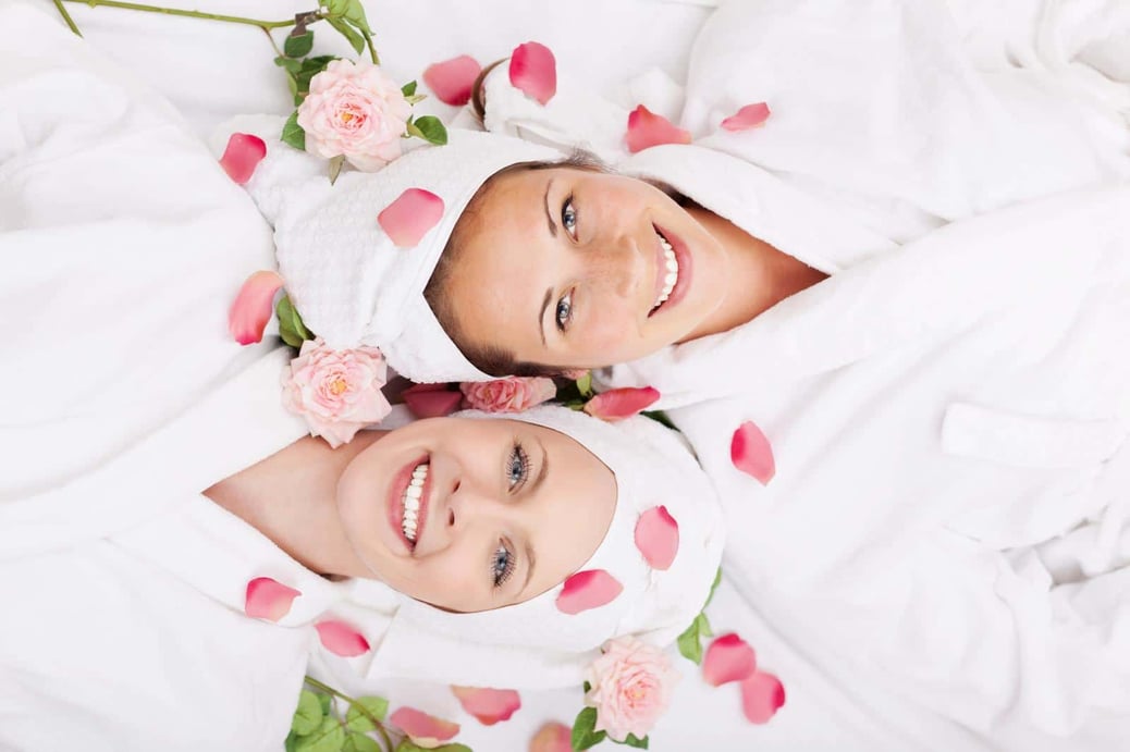 Girlfriends being pampered