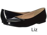 black patent flat liz