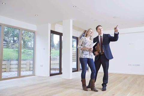 Woman buying a house