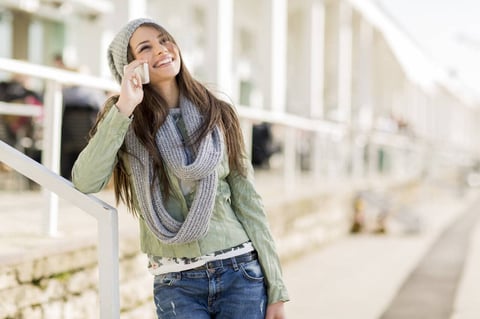 Transgender woman on the phone