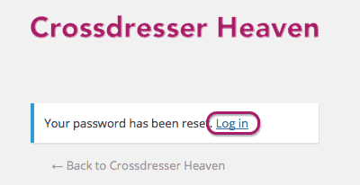 Password Reset Success