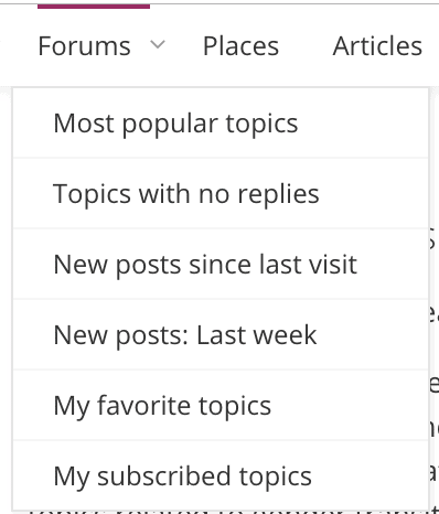 Forums Dropdown