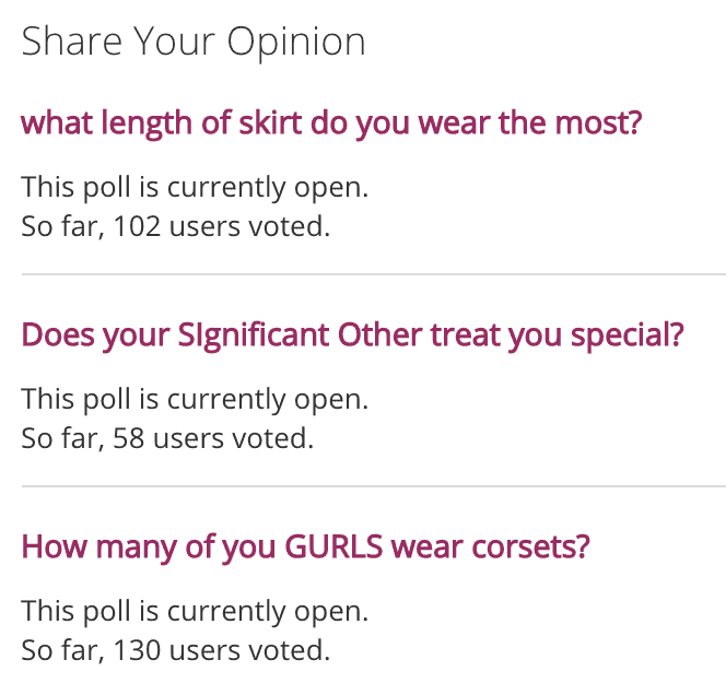 Crossdresser Heaven Polls