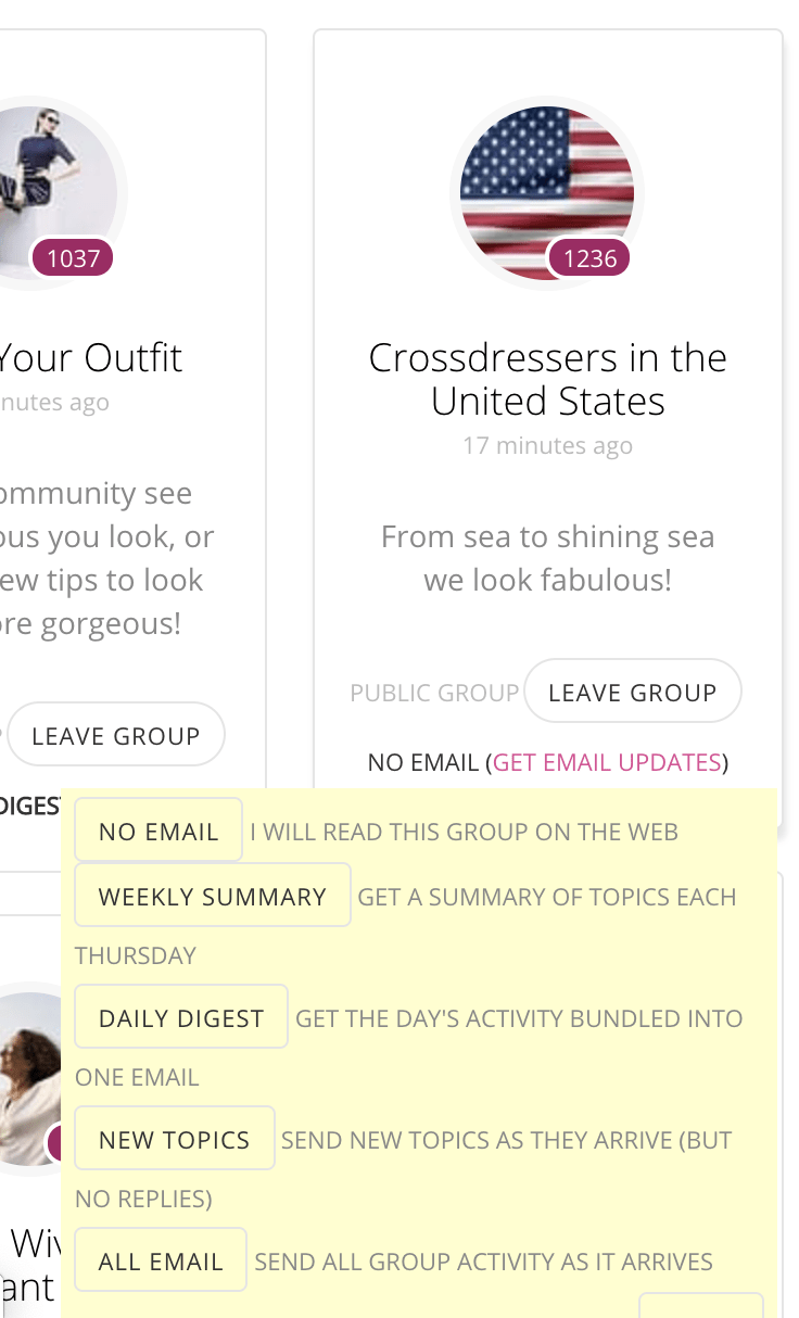 Group email updates