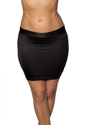 Black Lycra Mini Skirt