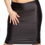 Black Lycra Pencil Skirt