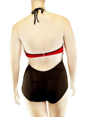 Two Tone One Piece Swimsuit