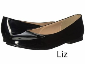 black patent flat liz