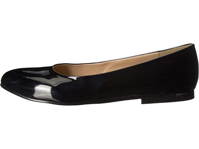 black patent flat